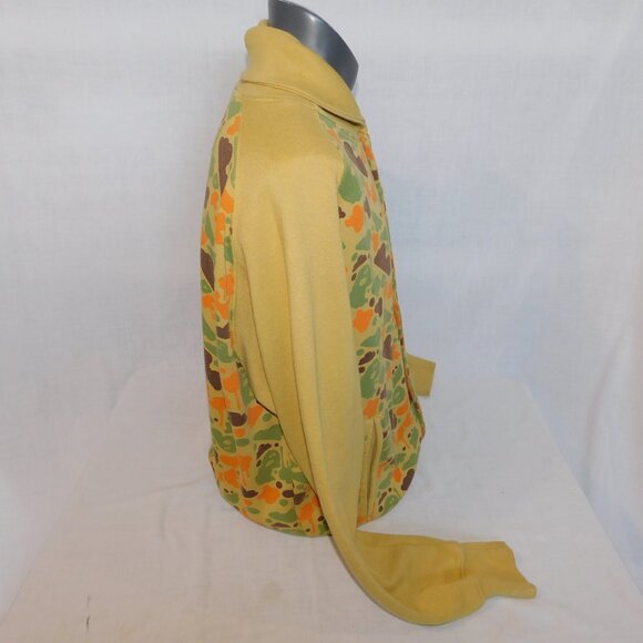 IMPERIOUS Mens XL Green Orange Brown Cartoon Blob Camo Sweatshirt jacket - Picture 8 of 11